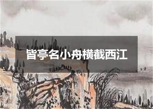 皆亭名小舟横截西江