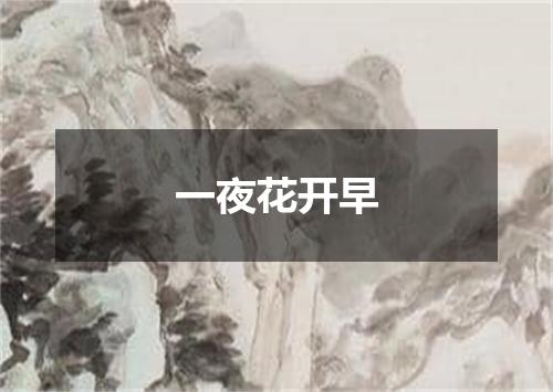 一夜花开早