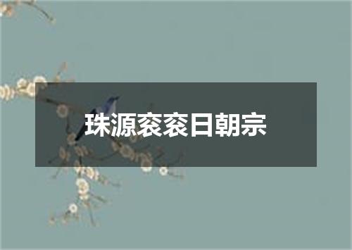 珠源衮衮日朝宗