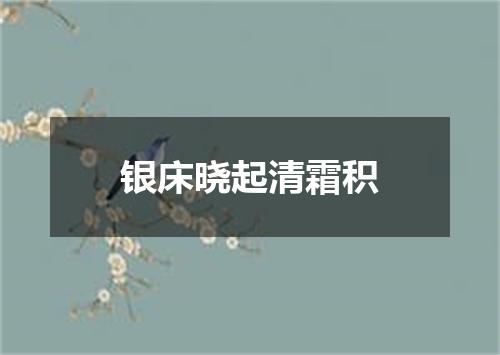 银床晓起清霜积