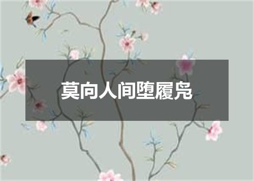 莫向人间堕履凫