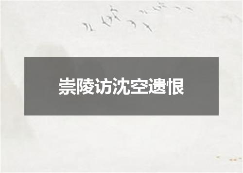 崇陵访沈空遗恨