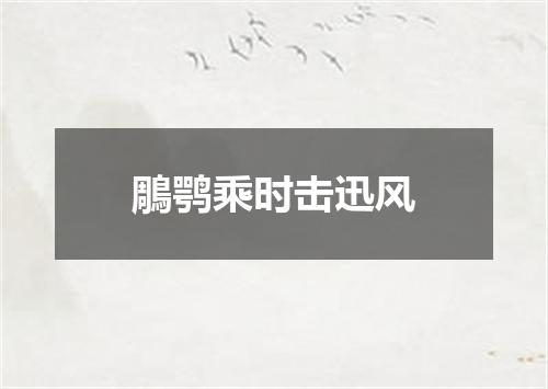 鵰鹗乘时击迅风