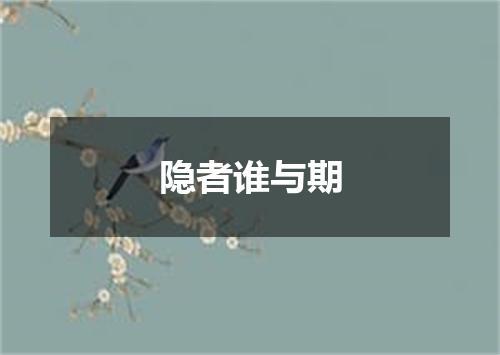 隐者谁与期