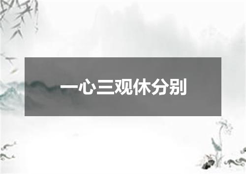 一心三观休分别
