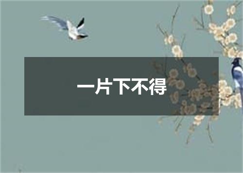 一片下不得