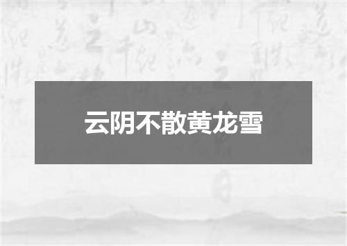 云阴不散黄龙雪