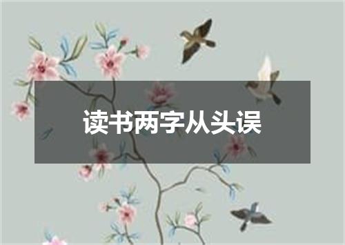 读书两字从头误