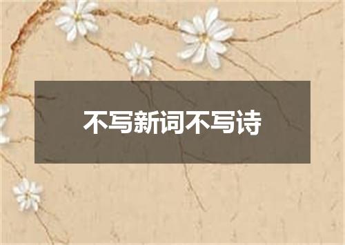 不写新词不写诗