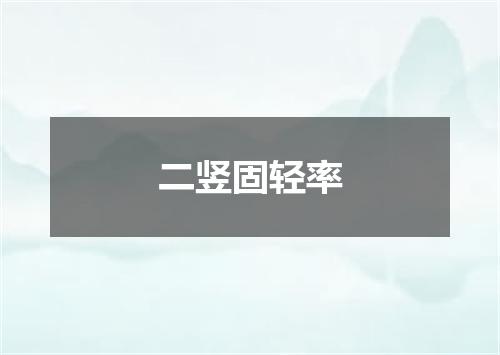 二竖固轻率