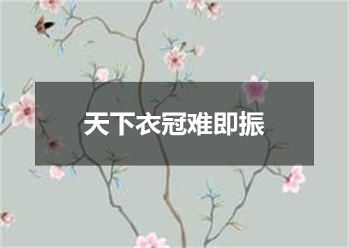 天下衣冠难即振