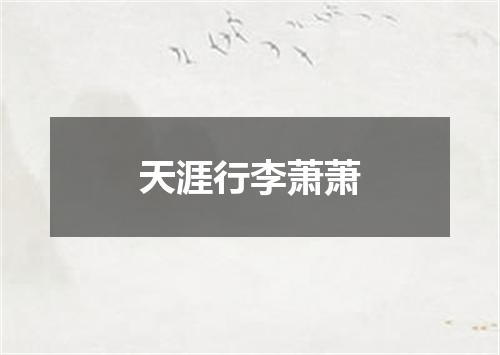 天涯行李萧萧