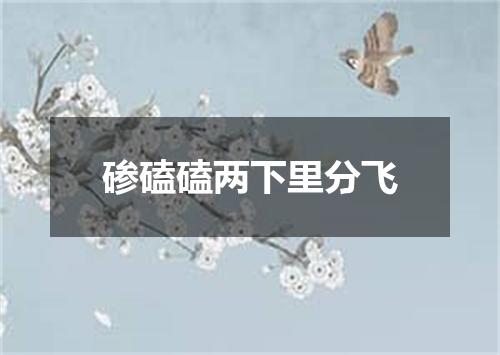 碜磕磕两下里分飞