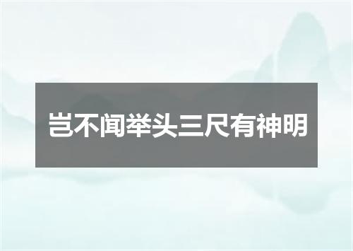 岂不闻举头三尺有神明