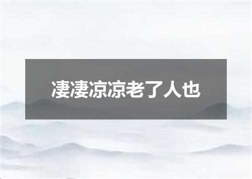 凄凄凉凉老了人也