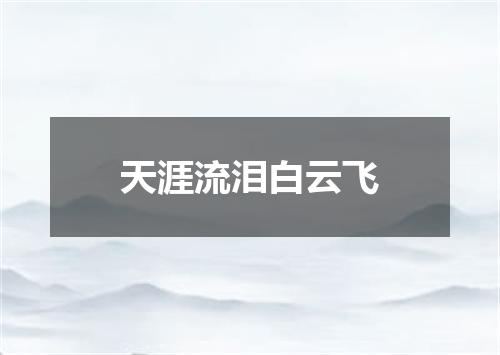 天涯流泪白云飞