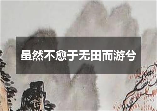 虽然不愈于无田而游兮