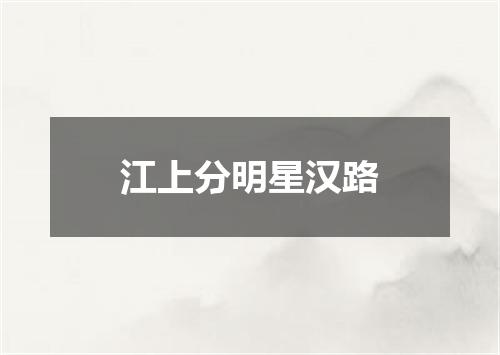 江上分明星汉路