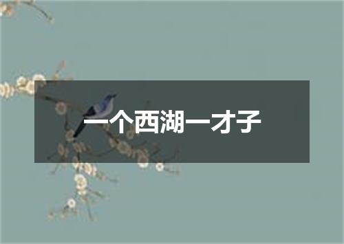 一个西湖一才子