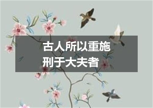 古人所以重施刑于大夫者