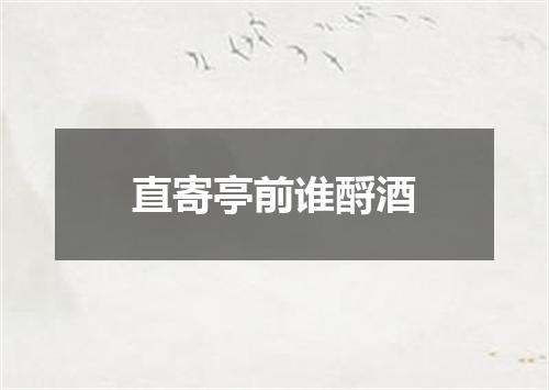 直寄亭前谁酹酒