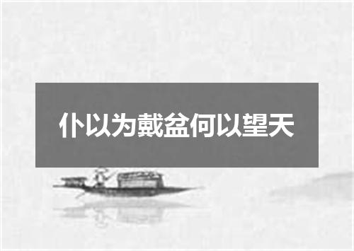 仆以为戴盆何以望天