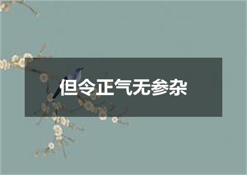 但令正气无参杂