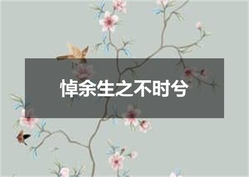悼余生之不时兮