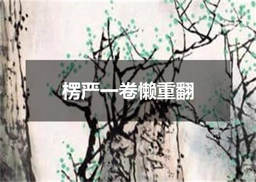 楞严一卷懒重翻