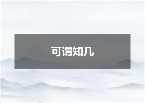 可谓知几
