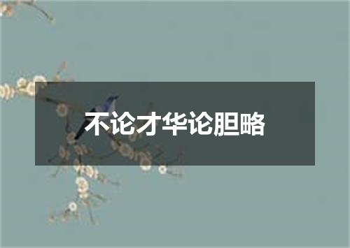 不论才华论胆略