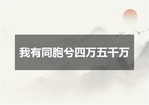 我有同胞兮四万五千万