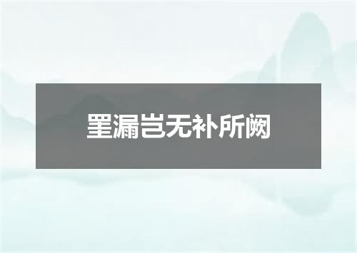 罣漏岂无补所阙