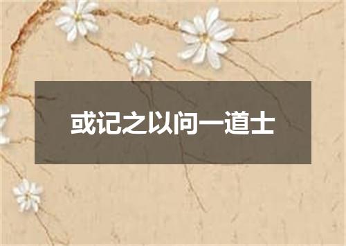 或记之以问一道士