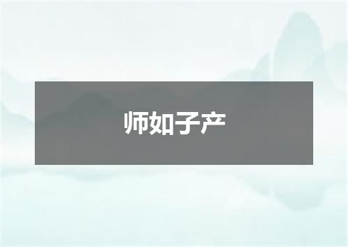 师如子产