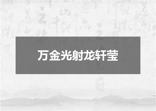 万金光射龙轩莹
