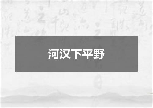 河汉下平野