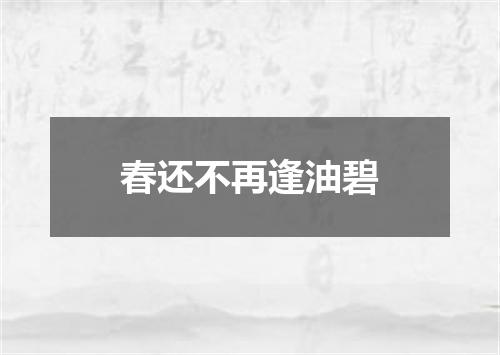 春还不再逢油碧