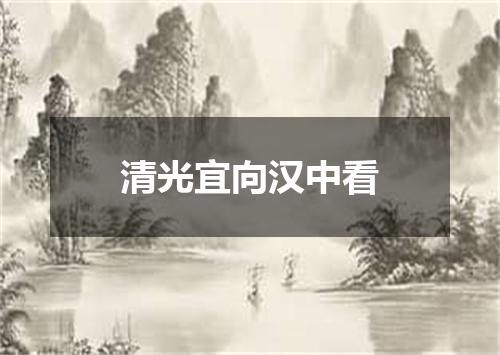 清光宜向汉中看