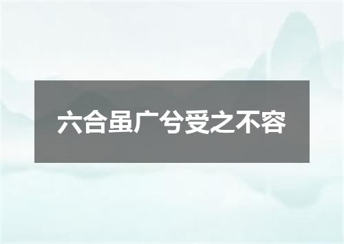 六合虽广兮受之不容