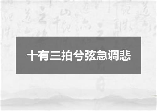 十有三拍兮弦急调悲