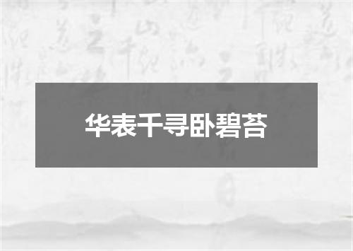 华表千寻卧碧苔