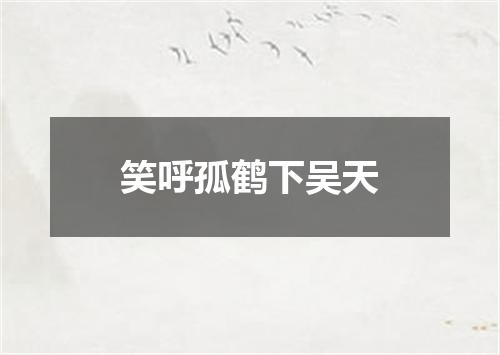 笑呼孤鹤下吴天
