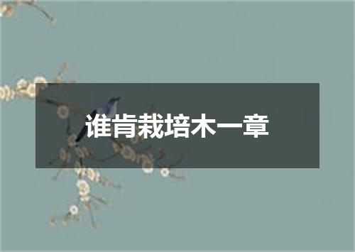 谁肯栽培木一章