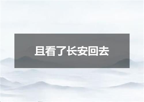 且看了长安回去