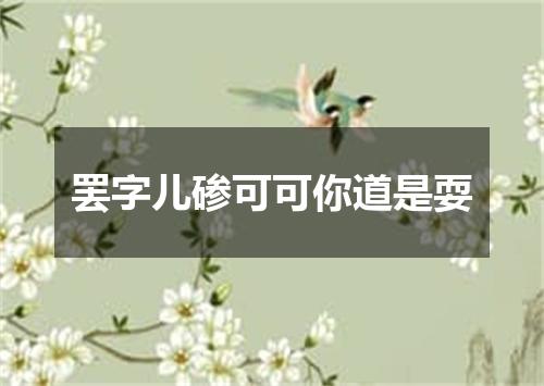 罢字儿碜可可你道是耍
