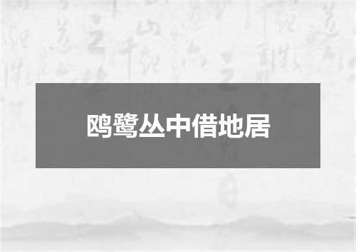 鸥鹭丛中借地居