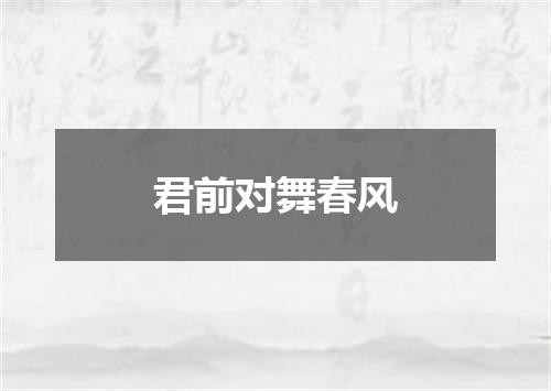 君前对舞春风
