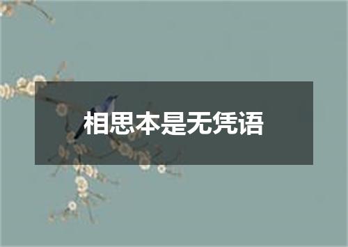 相思本是无凭语