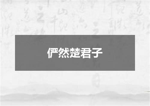 俨然楚君子